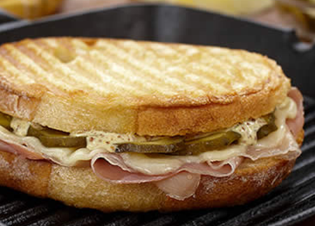  Serrano Ham and Manchego Grilled Cheese Pickle Bites