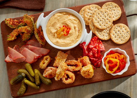 Cheesy Hot Pepper Ring Platter